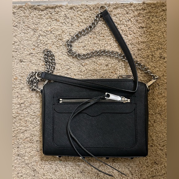Rebecca minkoff black crossbody purse silver chain - Picture 4 of 4